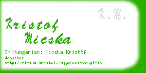kristof micska business card