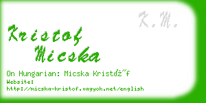 kristof micska business card